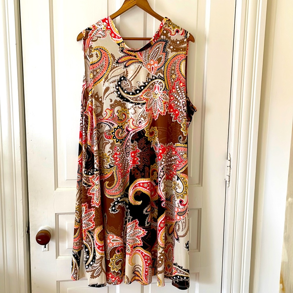 Knee length paisley print dress 3x